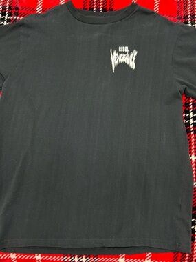 Rebellious One Black Tee with White 'Rebel Vengeance' Chest Logo